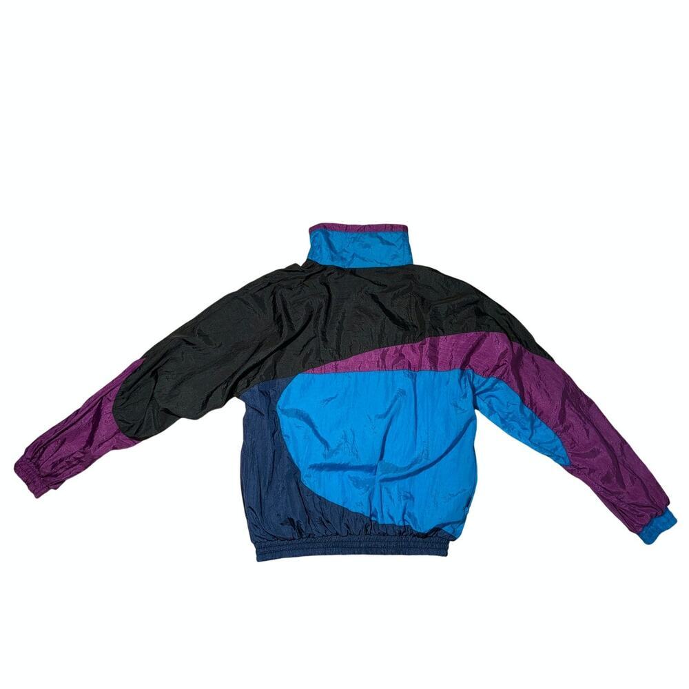 VTG 80s 90s Turnpoint Sports Colorblock Nylon Windbreaker Jacket Medium Retro - Picture 2 of 14
